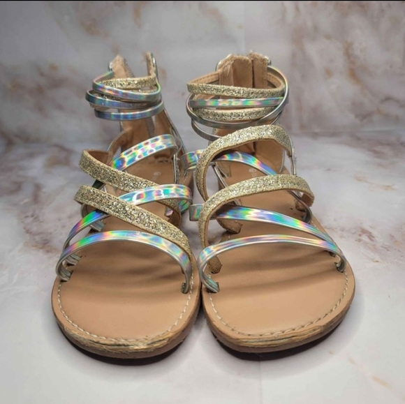 Girls gladiator sandals (both pairs) - Picture 3 of 10